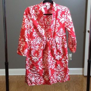XS Merona coral pink damask print swimsuit cover up